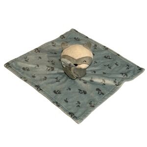 Gerber Modern Moments Baby Blue Plush Racoon Security blanket lovey